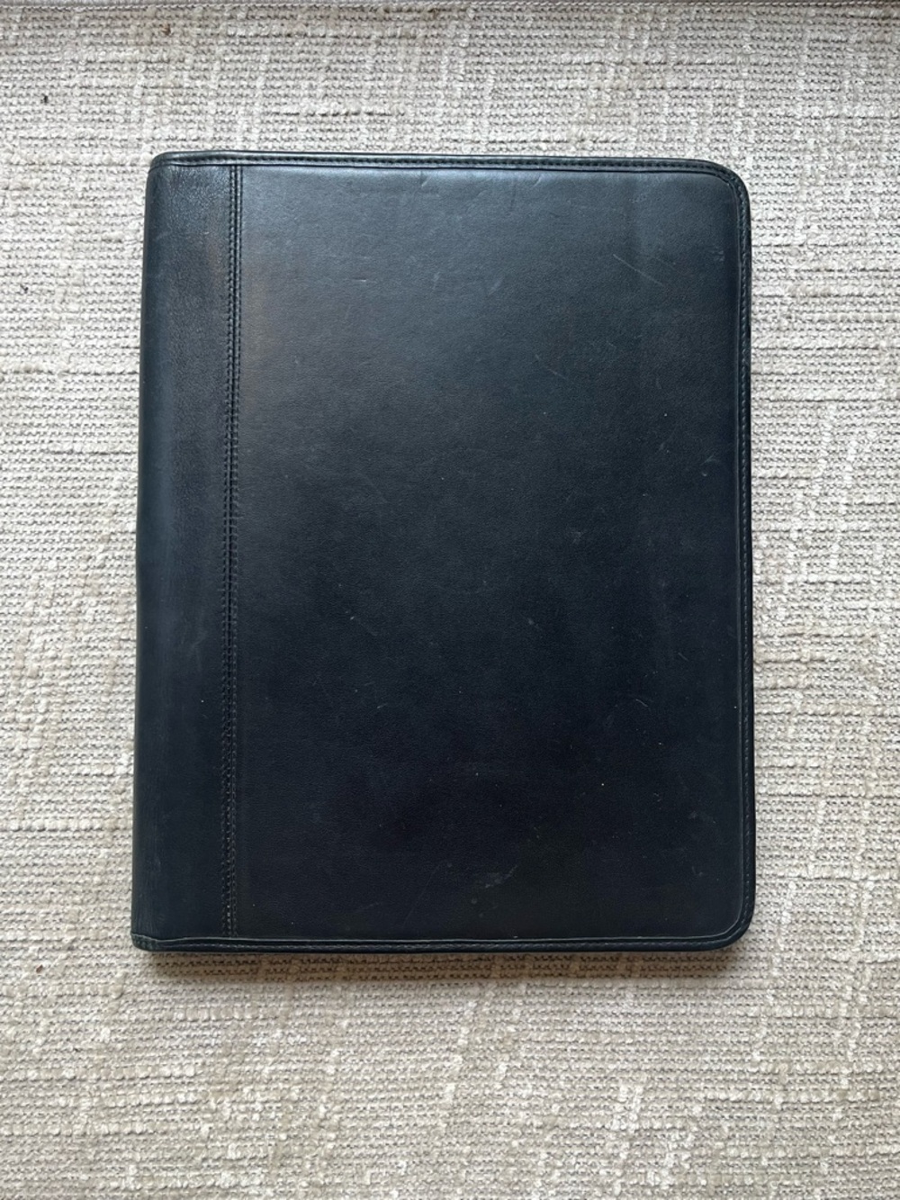 Vintage Coach Black Leather Bi-fold Portfolio Notebook Organizer Padfolio - Picture 7 of 10